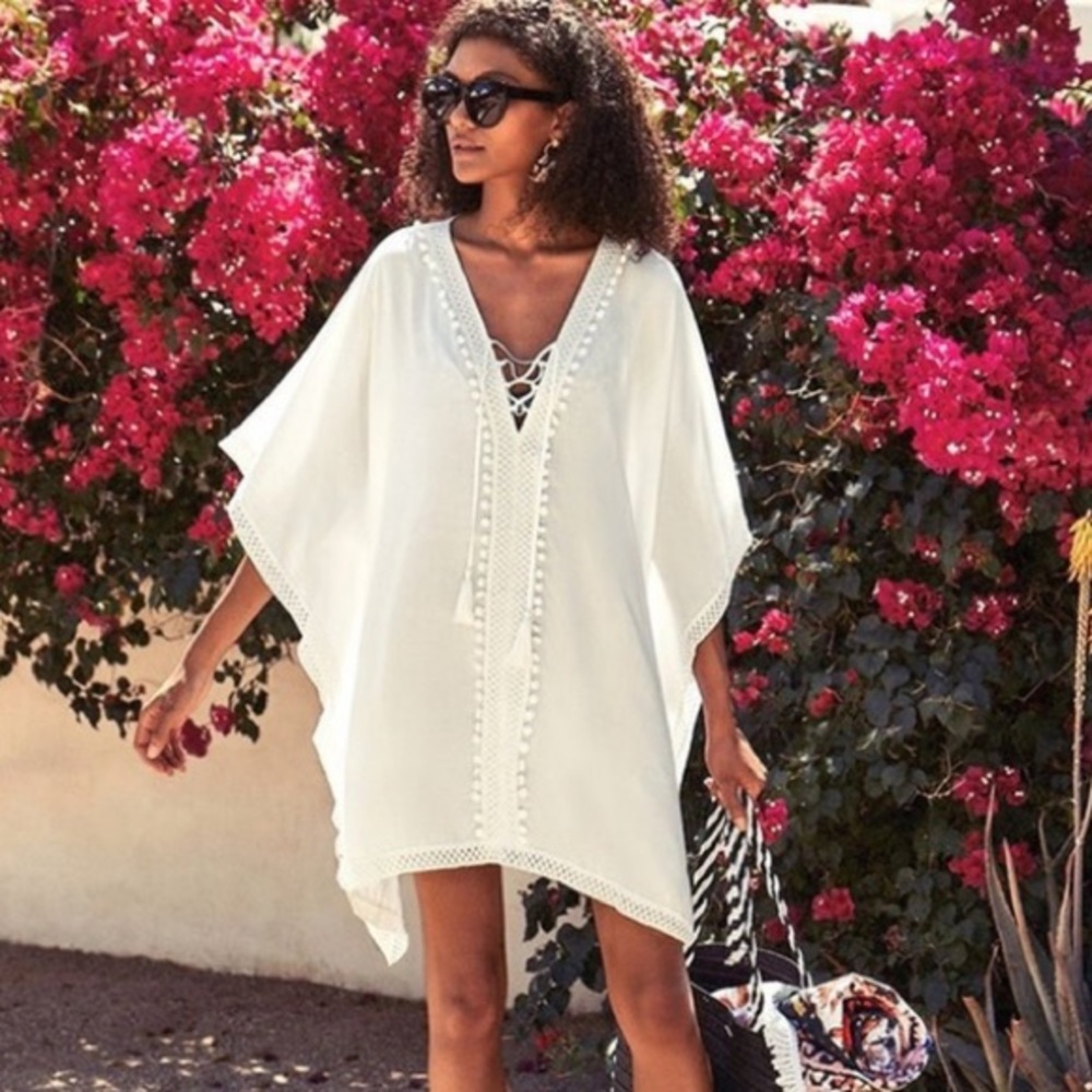 Bindya Lace Up White Cover Up- RZ Box of Style